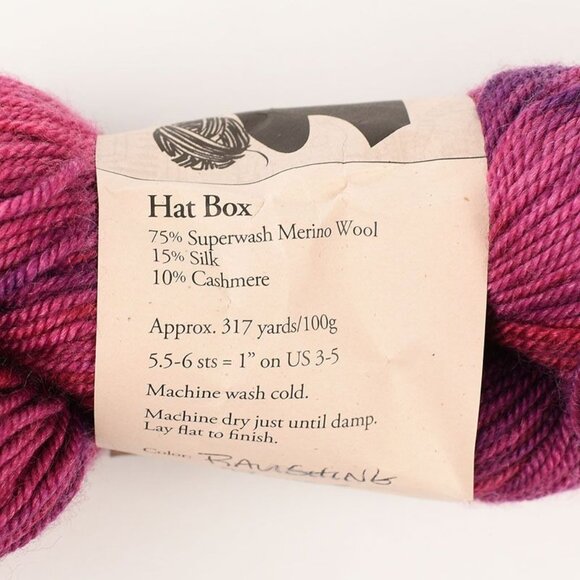 Mrs Crosby Love to Play Hat Box Yarn SW Merino Silk Cashmere Ravishing Rouge - Picture 2 of 3